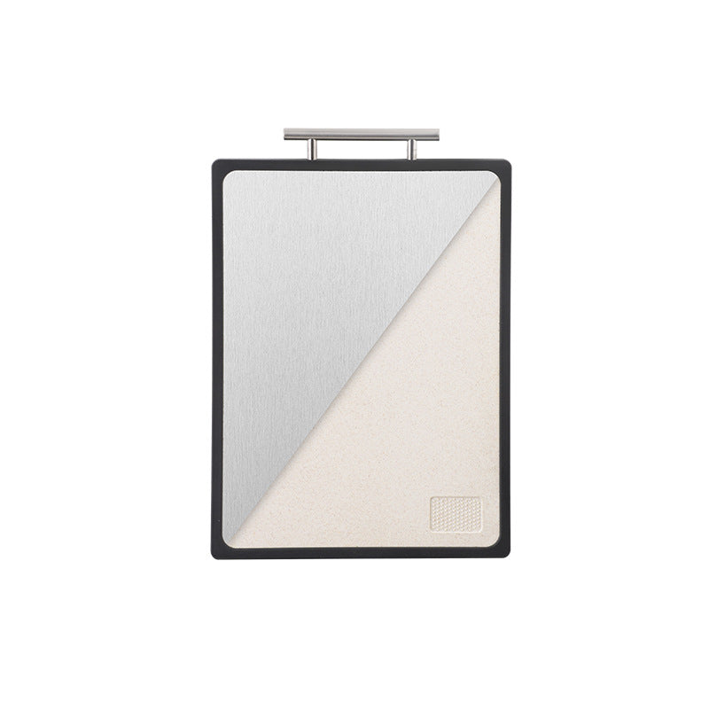 Cutting board with titanium and wheat straw surface on a white background