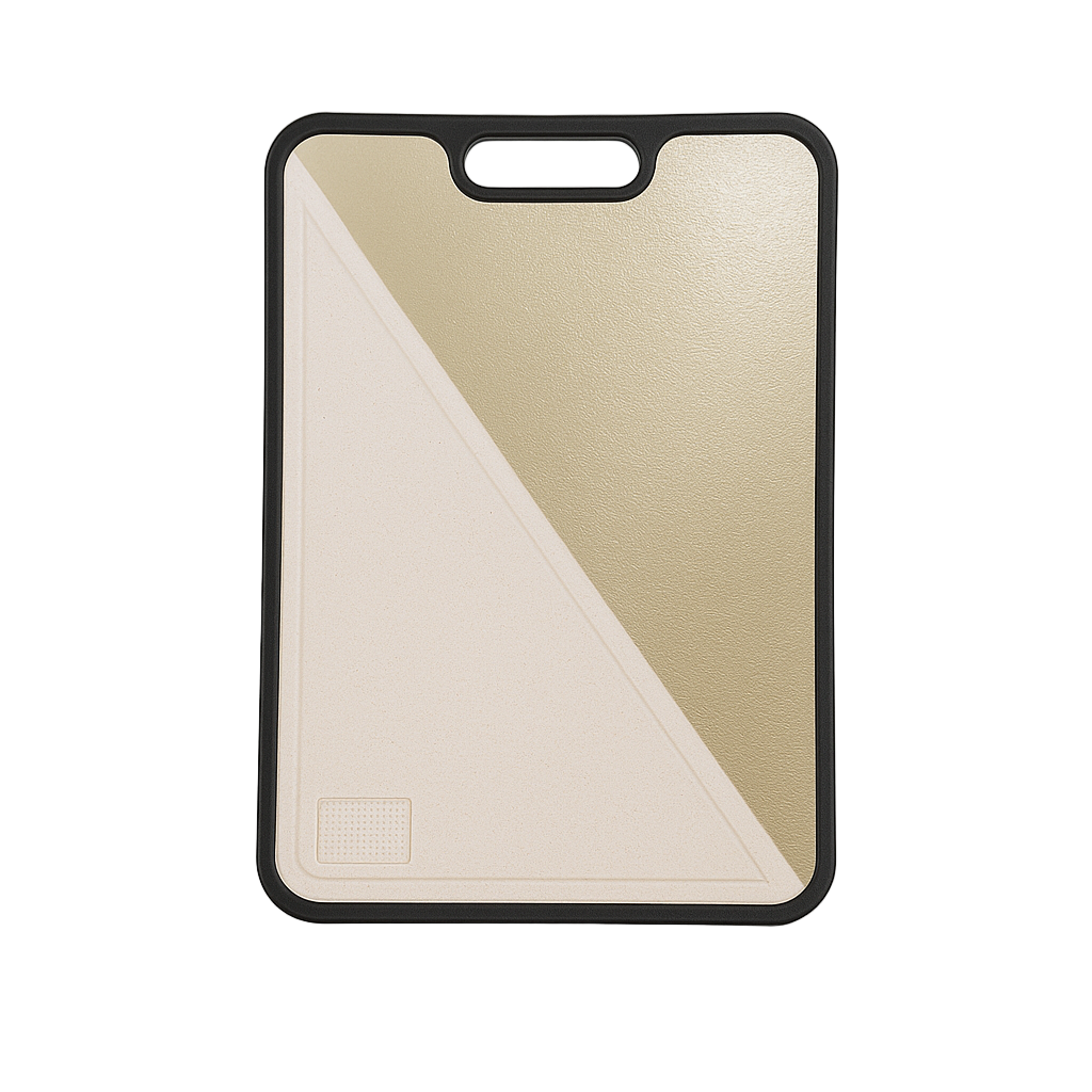 Titanium cutting board beige and white design on a light gray background