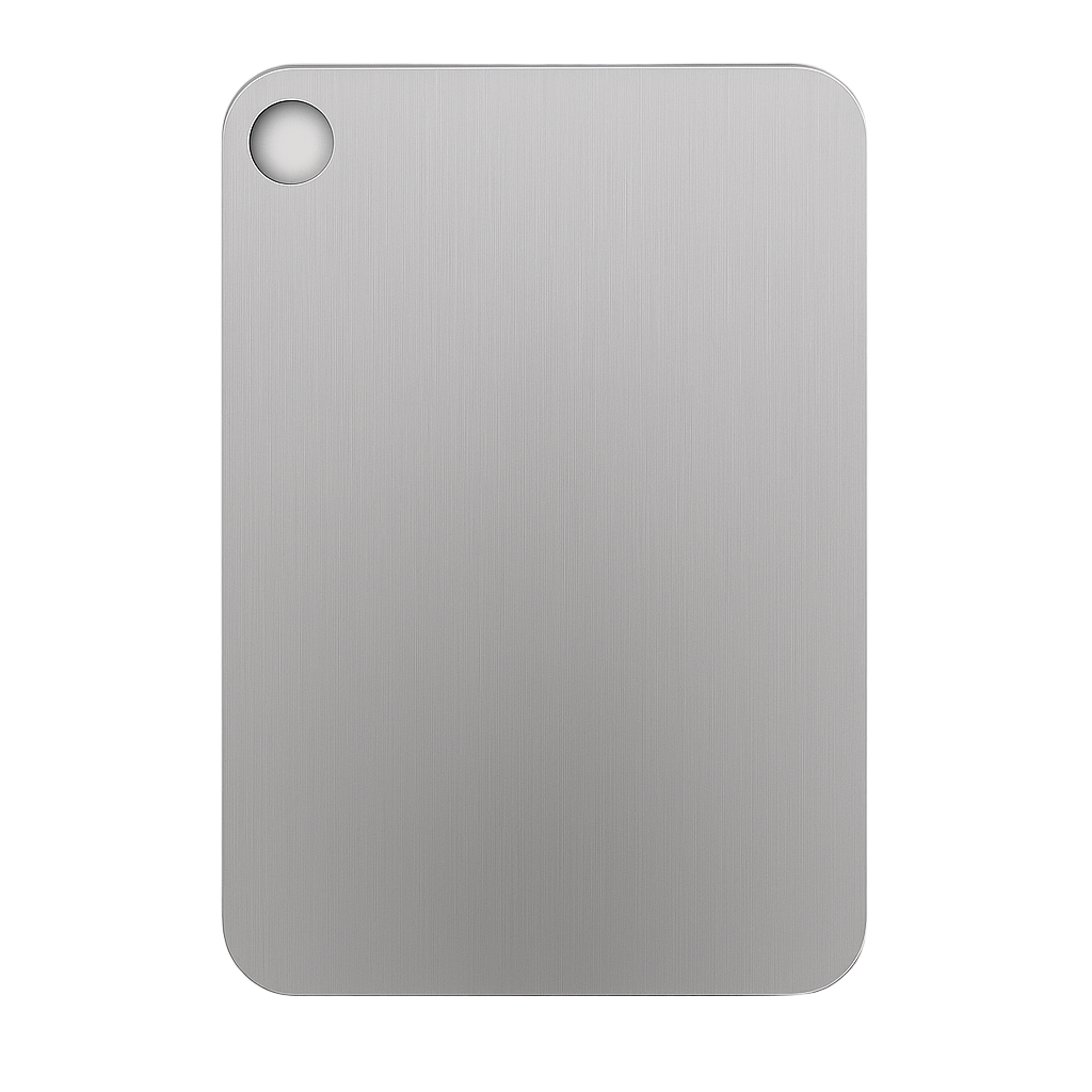 Titanium cutting board on a light gray background