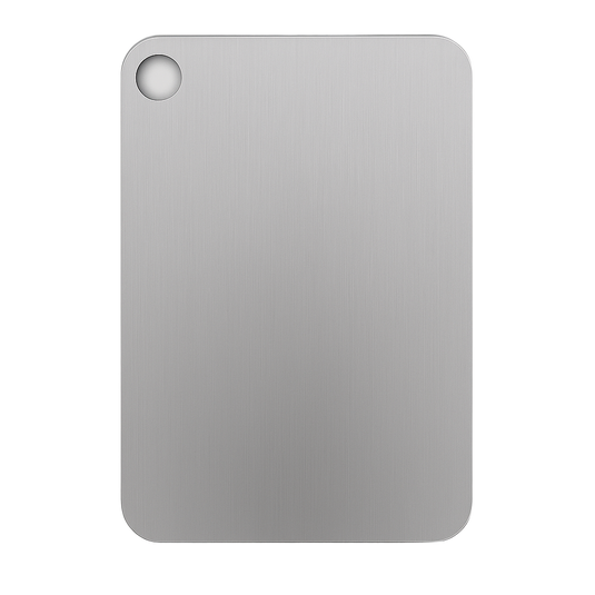 Titanium cutting board on a light gray background
