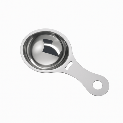 Stainless Steel egg separator on a white background