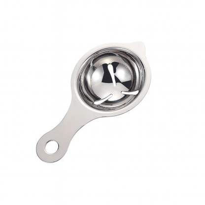 Stainless Steel egg separator on a white background