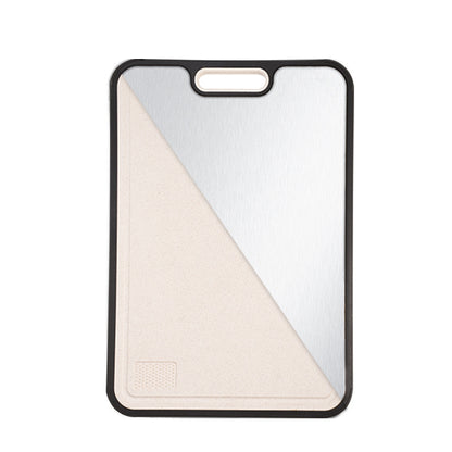 Cutting board with titanium and wheat fibre surface on a white background